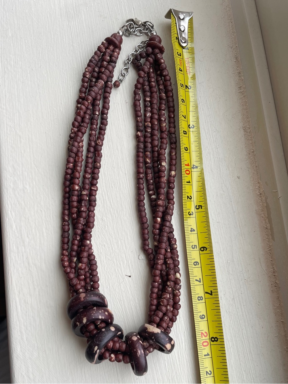 Multi-Strand Seed Bead Necklace with Statement Wooden Accents 🐾